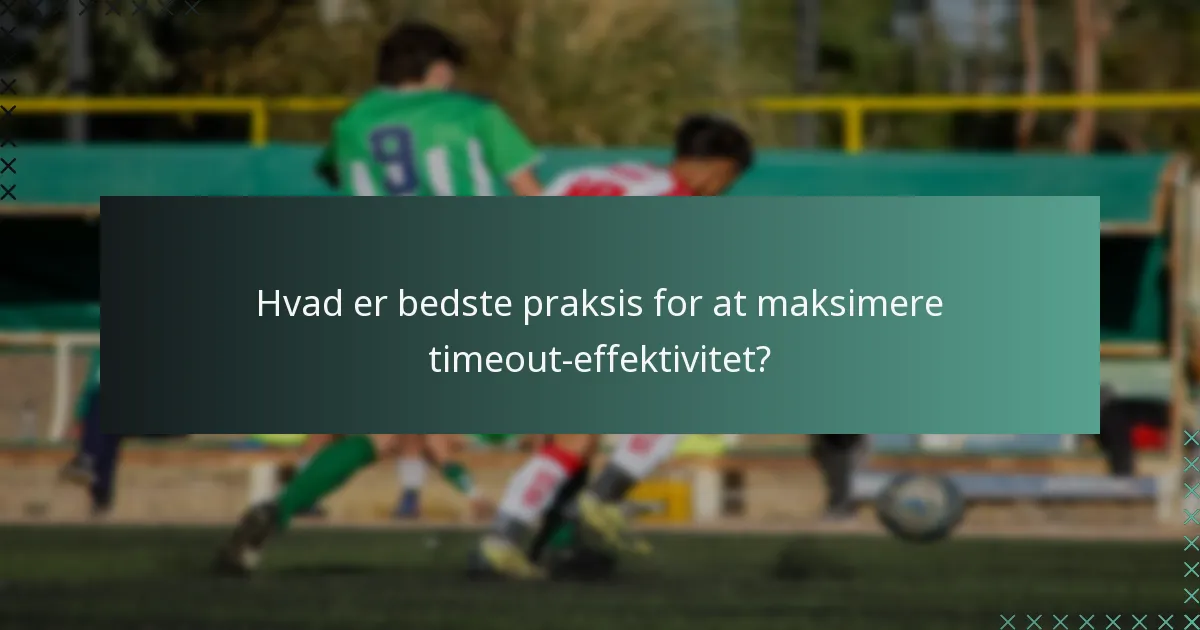 Hvordan kan trænere effektivt bruge timeouts i futsal?