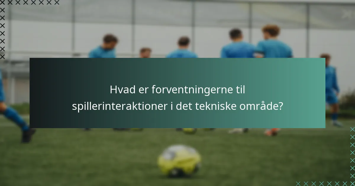 Hvad er forventningerne til spillerinteraktioner i det tekniske område?