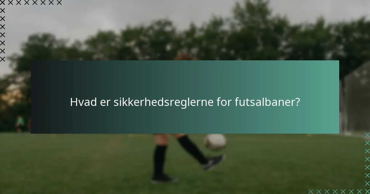 Hvilke markeringer er nødvendige på en futsalbane?